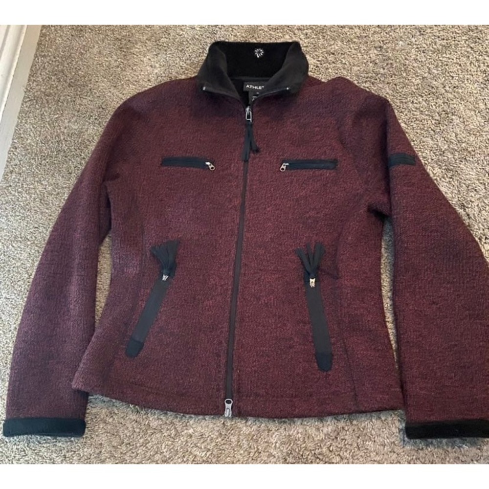 Athleta fuzzy lined‎ hooded jacket medium
